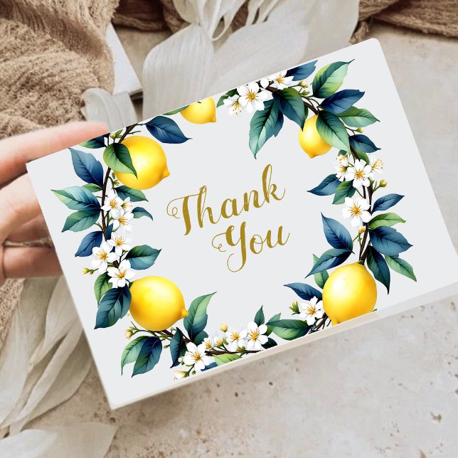 Citrus Amalfi Italian Ciao Baby Wreath Thank You Card (Creator Uploaded)