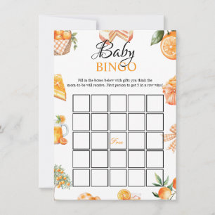 Citrus Baby shower bingo Game Card
