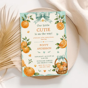 Citrus Baby Shower Botanical Orange Little Cutie Invitation