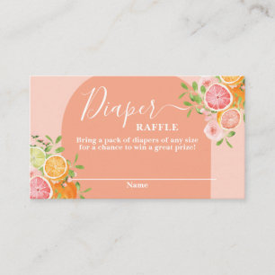 Citrus Baby Shower Diaper Raffle Card