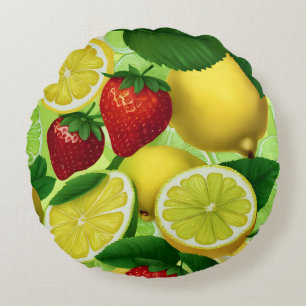 Citrus Berry Fresh  Round Cushion