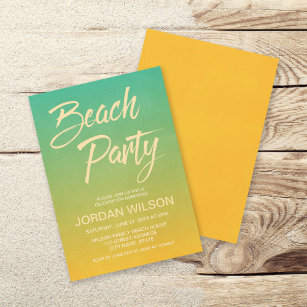 Citrus Birthday Anniversary Beach Party Invitation