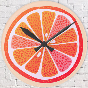 Citrus Blood Orange Fun Round Clock