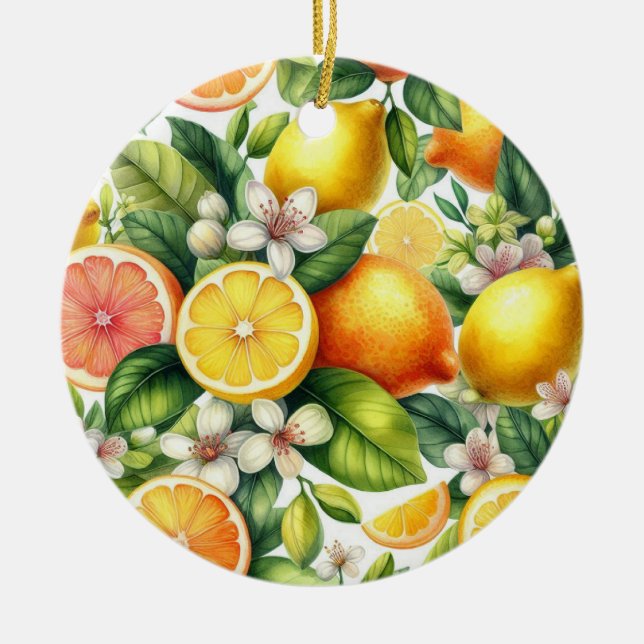  Citrus Bloom Ceramic Tree Decoration (Front)