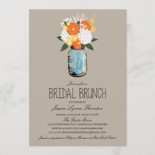 Citrus Bloom Mason Jar Bridesmaid Brunch Invitation