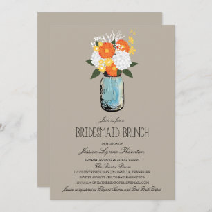 Citrus Bloom Mason Jar   Bridesmaid Brunch Invitation