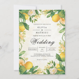 Citrus Blossom Archway Wedding Invitation