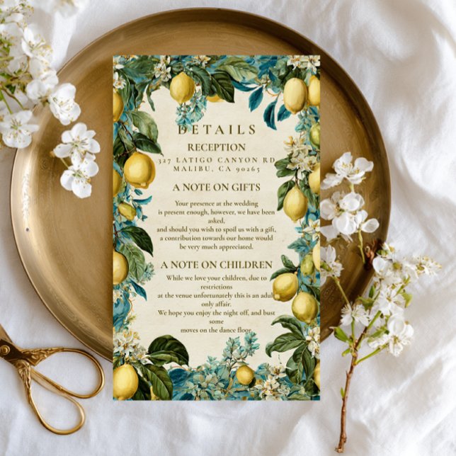 Citrus Blossom Heritage Wedding Enclosure Card (Creator Uploaded)