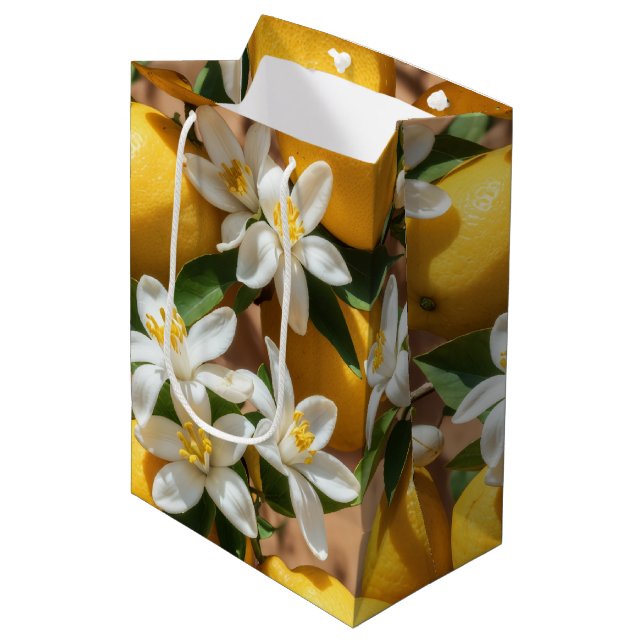 Citrus Blossom Mediterranean Medium Gift Bag (Front Angled)