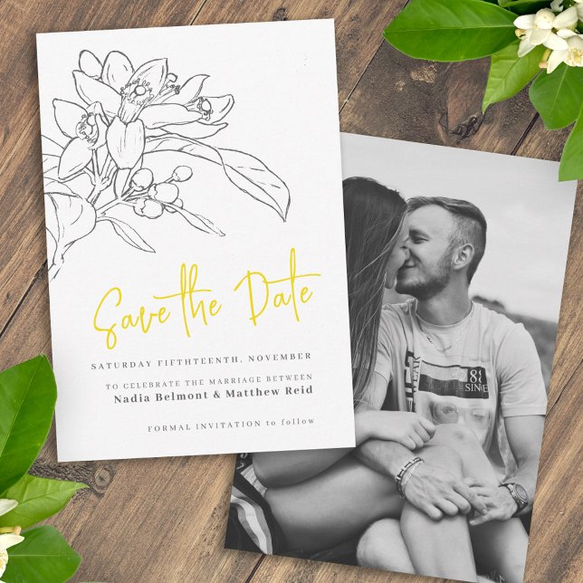 Citrus blossom photo wedding save the date (Creator Uploaded)