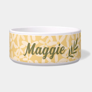 Citrus Blossoms white / yellow personalised Dog