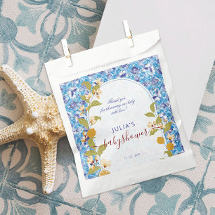Citrus Blue Yellow Lemon Amalfi Coast Baby Shower Favour Bags