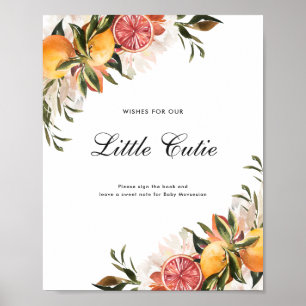 Citrus Botanical Baby Shower Guestbook Sign