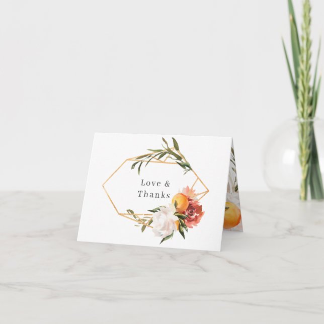 Citrus Botanical | Sunkissed Floral Thank You Card (Front)