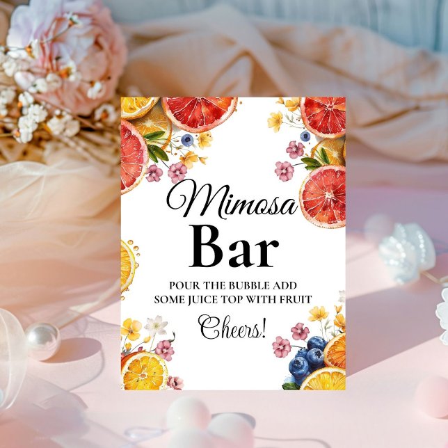 Citrus  Bow Bridal Shower mimosa bar sign (Creator Uploaded)