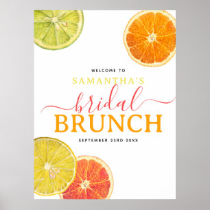 Citrus Bridal Brunch Lemon Orange Bridal Shower Poster