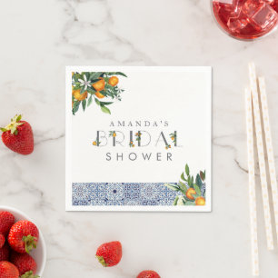 Citrus Bridal Shower custom Napkins