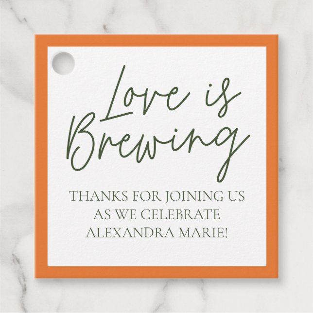 Citrus Bridal Shower Favour Tags (Front)