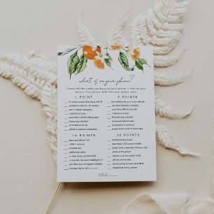 Citrus Bridal Shower Game Card Phone Game