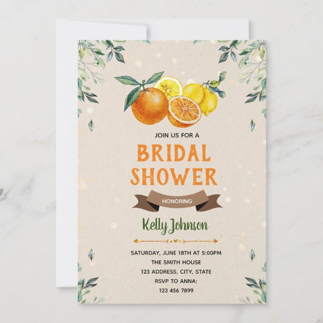 Citrus bridal shower invitation (Front)