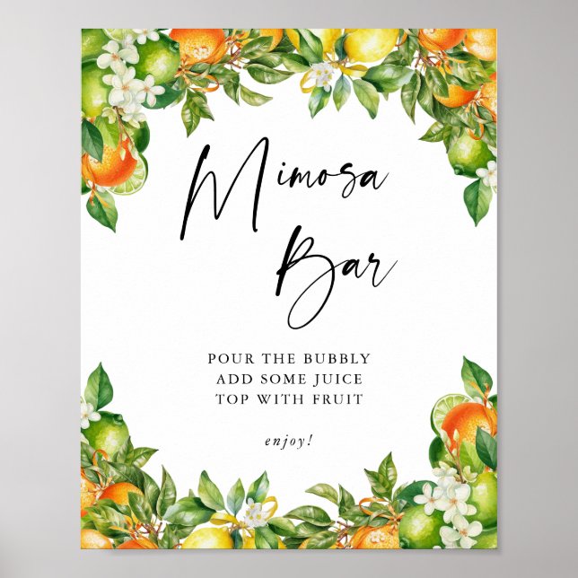  Citrus bridal shower Mimosa Bar Sign (Front)