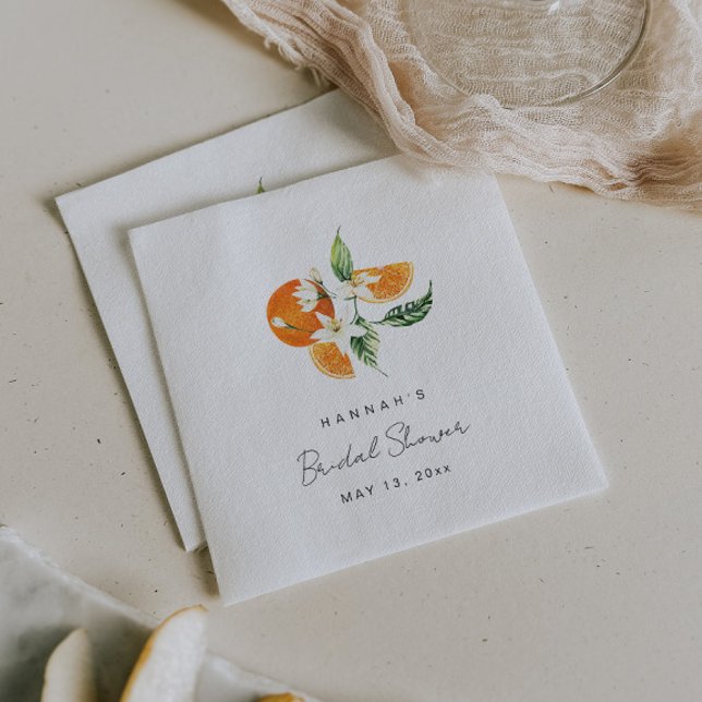 Citrus Bridal Shower Napkins, Orange Theme Napkin (Creator Uploaded)