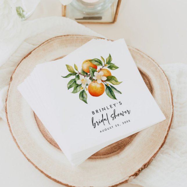 Citrus Bridal Shower Paper Napkins Orange Mandarin (Creator Uploaded)