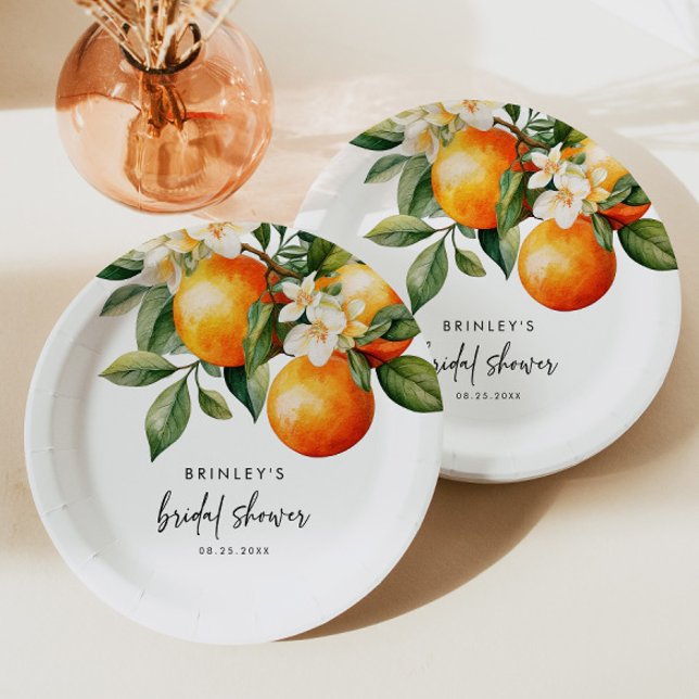 Citrus Bridal Shower Paper Plate Orange Clementine (Creator Uploaded)