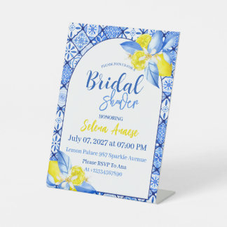Citrus Bridal Shower Pedestal Sign