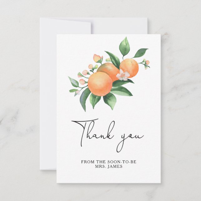Citrus - bridal shower thank you card (Front)
