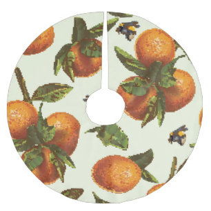 Citrus & Bumblebee: Vintage Seamless Brushed Polyester Tree Skirt