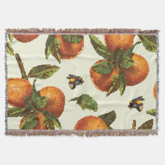 Citrus & Bumblebee: Vintage Seamless Throw Blanket