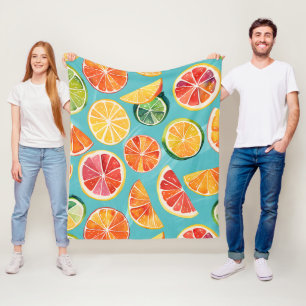 Citrus Burst Fleece Blanket