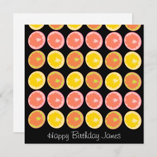 Citrus Candy Lemon Fruit Pattern Birthday (Front/Back)