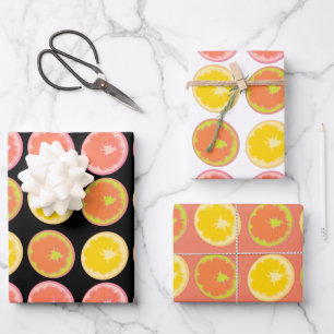 Citrus Candy Lemon Fruit Pattern Birthday Wrapping Paper Sheet