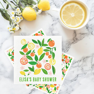 Citrus Celebration Custom BABY SHOWER Lemon Orange Napkin