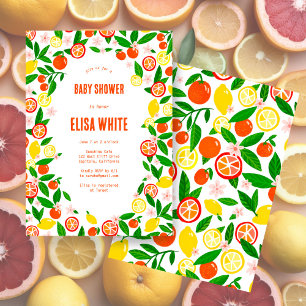 Citrus Celebration CUSTOM Bold Summer BABY SHOWER Invitation