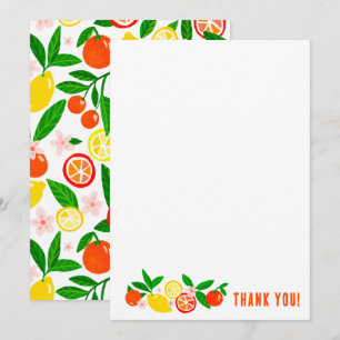 Citrus Celebration Custom Colorful Blank Note Thank You Card
