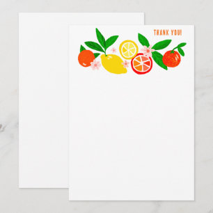 Citrus Celebration Custom Colorful Blank Note Thank You Card