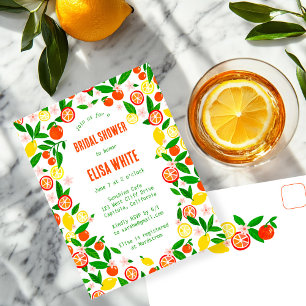 Citrus Celebration CUSTOM Summer BRIDAL SHOWER Invitation Postcard