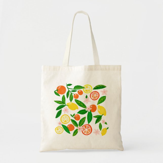 Citrus Celebration Fruit Groceries Farmers Market Tote Bag (Front)
