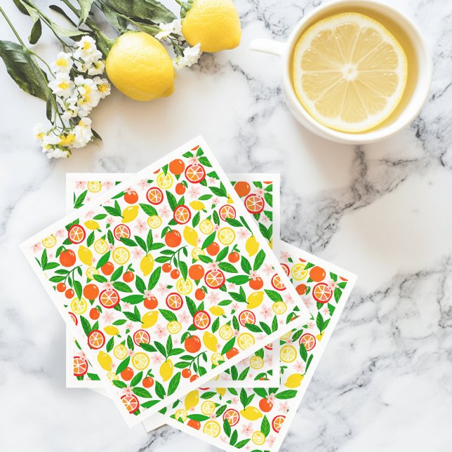 Citrus Celebration Lemons Oranges Baby Shower  Napkin (Citrus Celebration Lemons Oranges Baby Shower Napkins
)