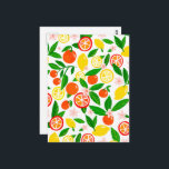Citrus Celebration Lovely Lemons & Oranges Bold  Postcard<br><div class="desc">Hope you like this charming fruity design. Change the background colours or add your own text to the front or back. Check my shop for more matching items like mugs, towels, wrapping paper as well as other cute patterns. Thanks for shopping with me! if you'd like something custom let me...</div>