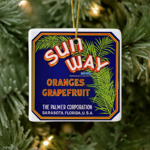 Citrus Christmas Ceramic Ornament
