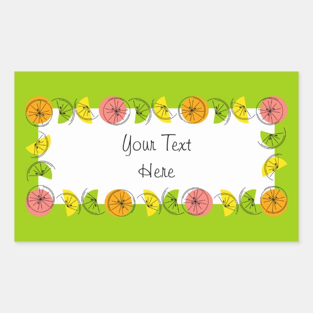 Citrus Circle Green Name sticker rectangle (Front)