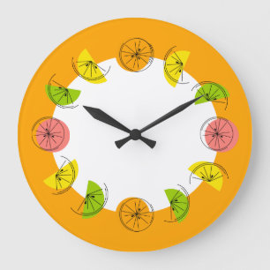 Citrus Circle Orange clock round