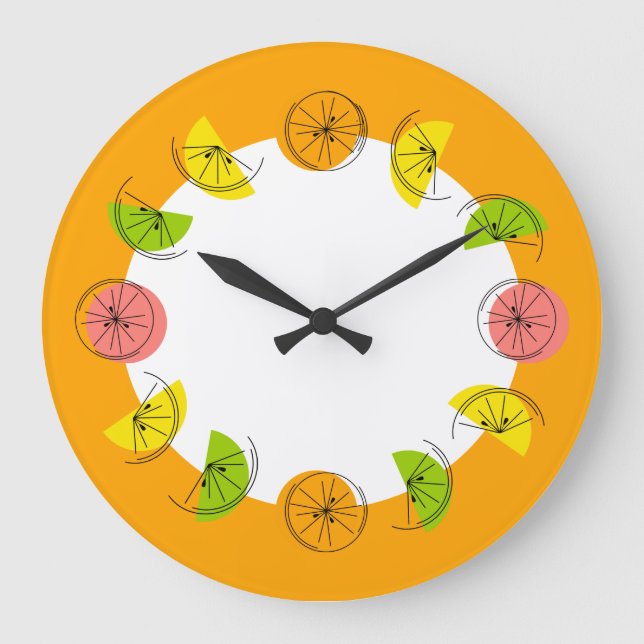 Citrus Circle Orange clock round (Front)
