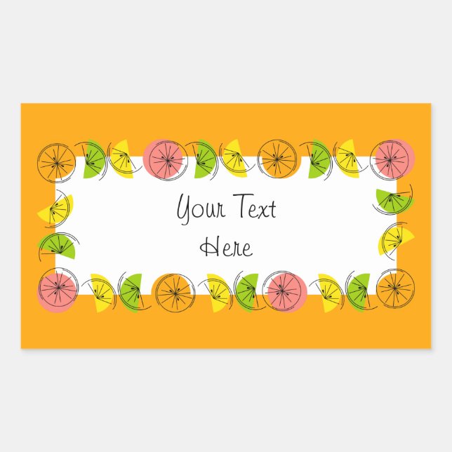 Citrus Circle Orange Name sticker rectangle (Front)
