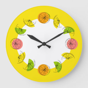 Citrus Circle Yellow clock round
