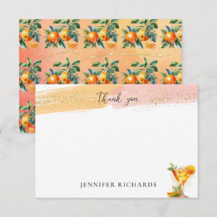 Citrus Cocktail Bridal Shower Thank You Card